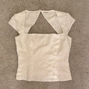 Reformation Cream Blouse